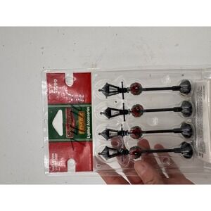 Lemax 54313 Village Collection 4 Colonial Street Lamps Tabletop - Black